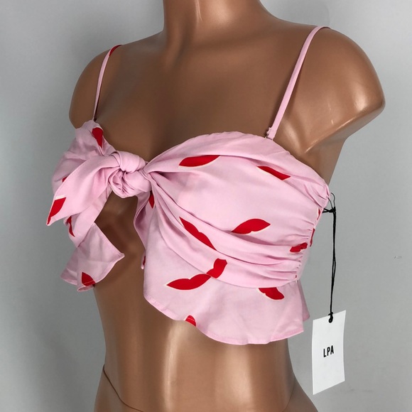 LPA Tie Front Bandeau Lips - Picture 6 of 11